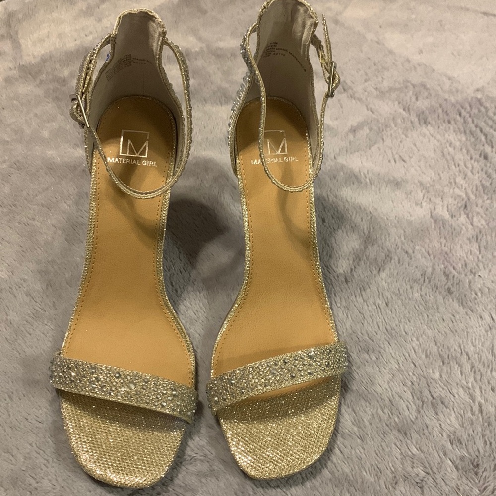 Ladies Material Girl Light Gold Heel Sparkle Size 11M MBlaire1